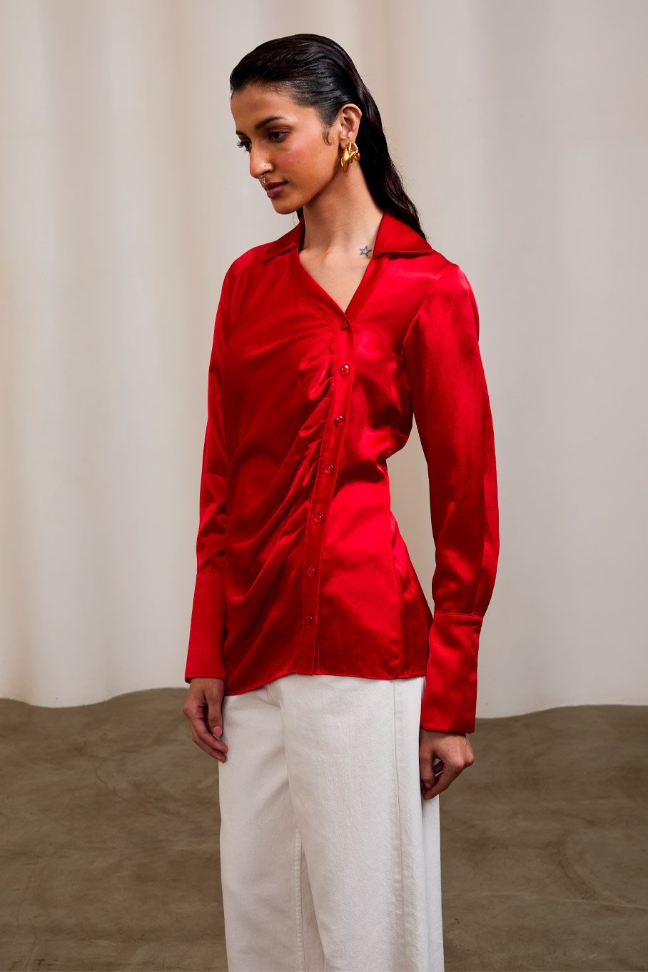 Asymmetric Placket Detail Shirt - Image 4