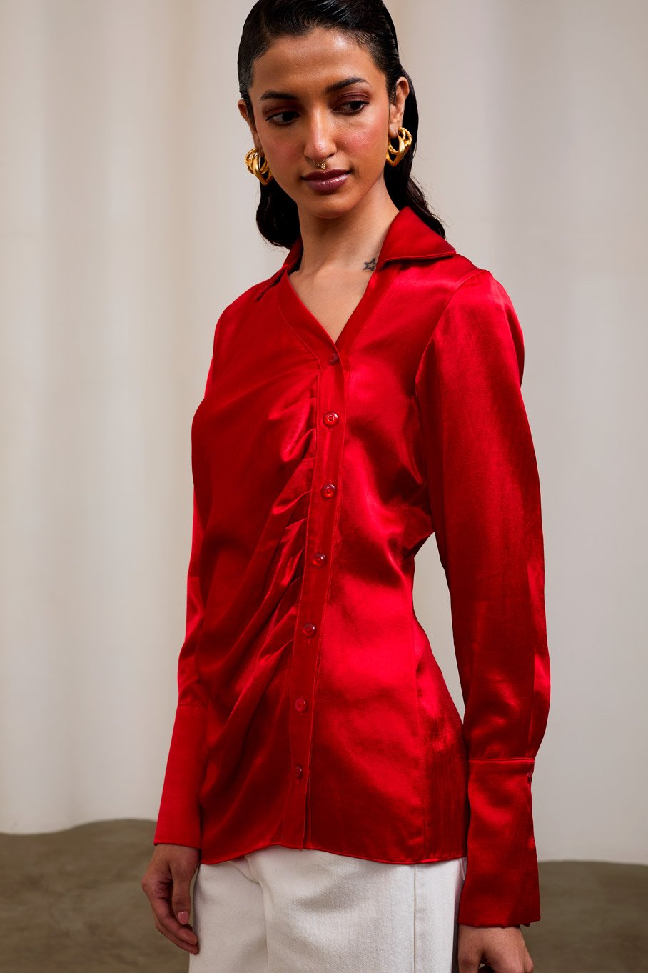 Asymmetric Placket Detail Shirt - Image 3